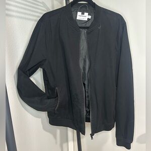 Topman Black Bomber Zip Up Jacket